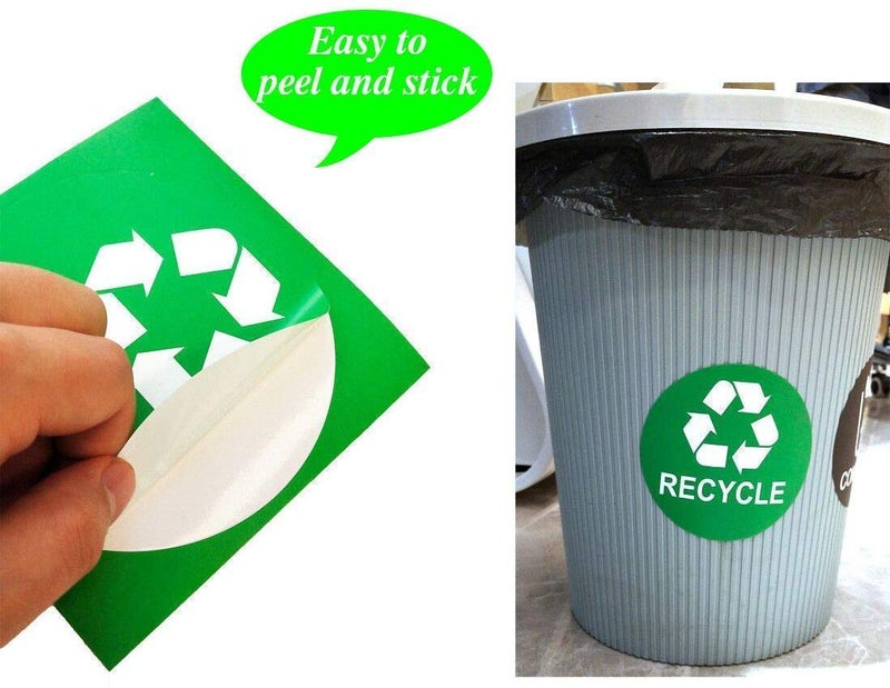 Remarkable Recycle Sticker Trash Bin Label 8 Pack-4"x4"-Waterproof Organize & Coordinate Garbage Waste from Recycling Indoor & Outdoor,Great for Metal Aluminum Steel or Plastic Trash Cans,Use at Kitchen &Office - Image 3